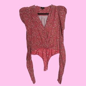 AFRM Pink Floral Bodysuit
